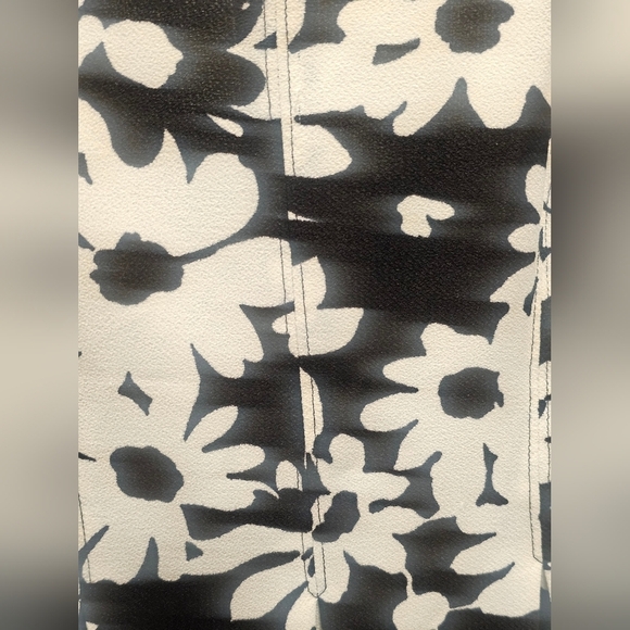 Kasper Black White Floral Sleeveless A-Line Dress Size 4 Career Church Wedding - Picture 2 of 9